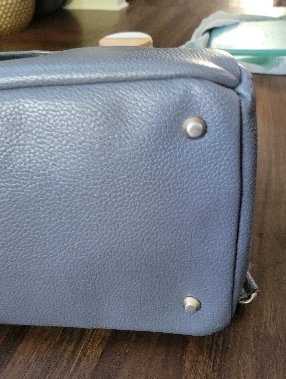 Freshly Picked Gray Vegan Leather Diaper Bag Backpack Adjustable Minimalist